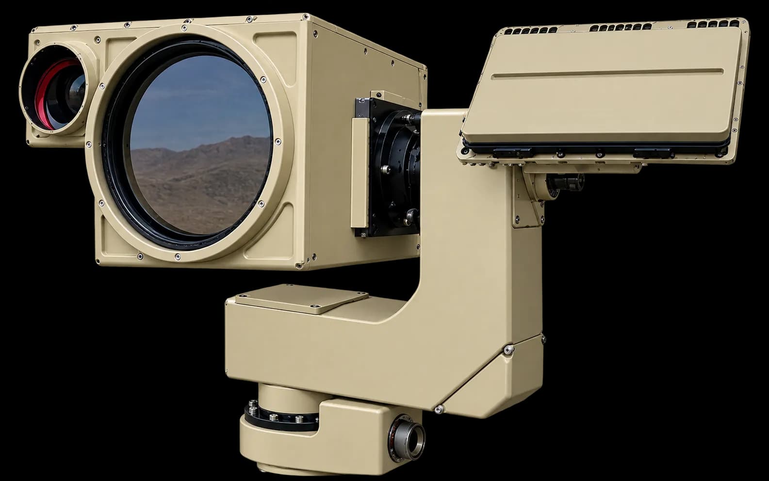 CapGuard cUAS EG: sistema pan-tilt con ópticas de día y térmica y panel de radar en banda K