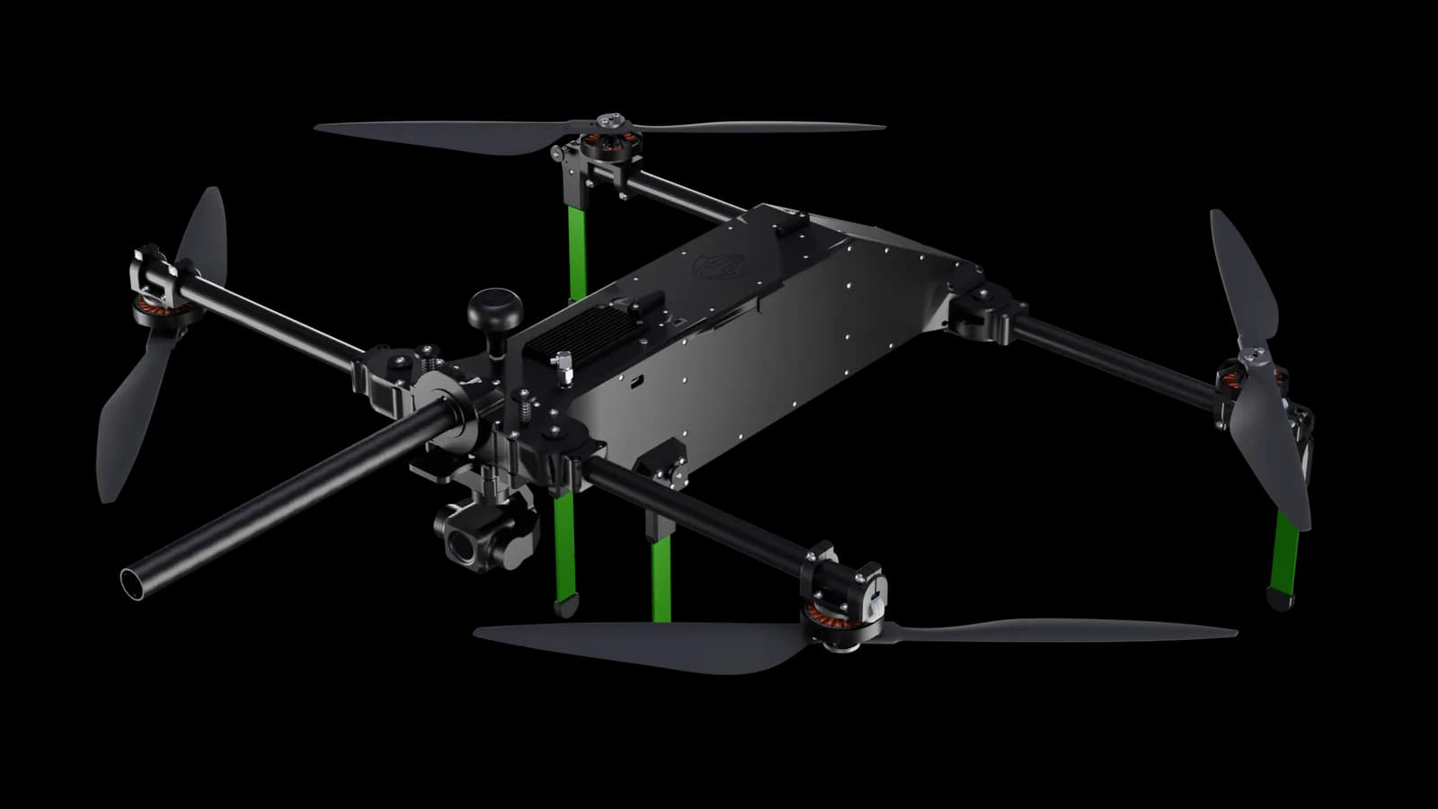 Plataforma aérea MINI-QHL de cuatro rotores con cámara en la parte frontal