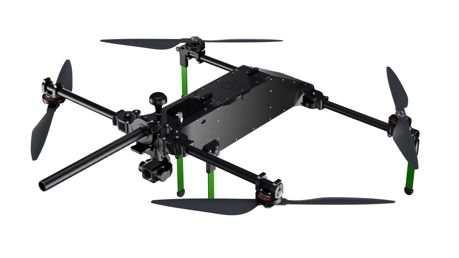 Plataforma aérea MINI-QHL de cuatro rotores con cámara en la parte frontal